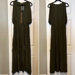 Dance & Marvel Olive Green Maxi Dress